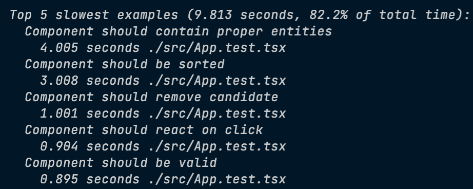Sample of output if showSlowest=true
