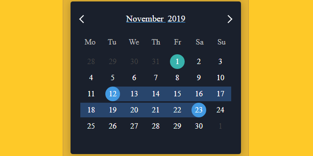Vue.js Functional Calendar Preview