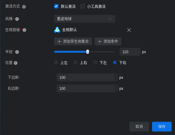 显示孪生体配置项