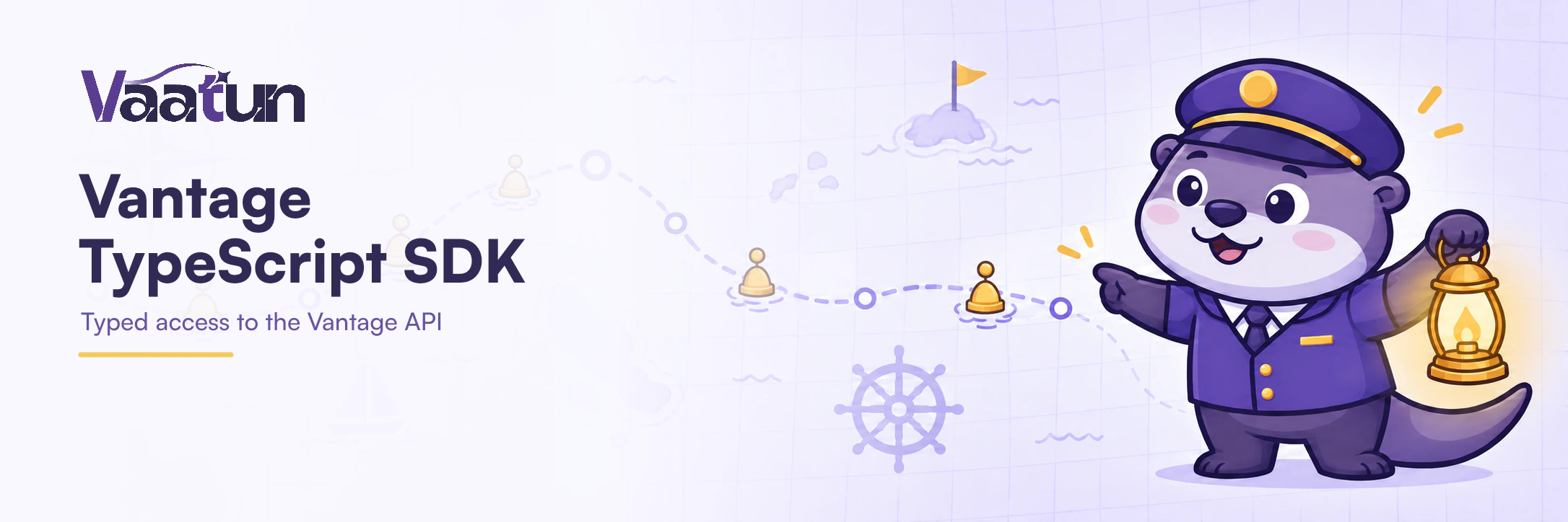 Vantage TypeScript SDK — Captain Otter charts a route across the Vantage API