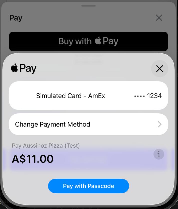 Apple Pay sheet