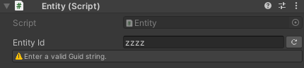 WGuid drawer with validation warning for GUID input
