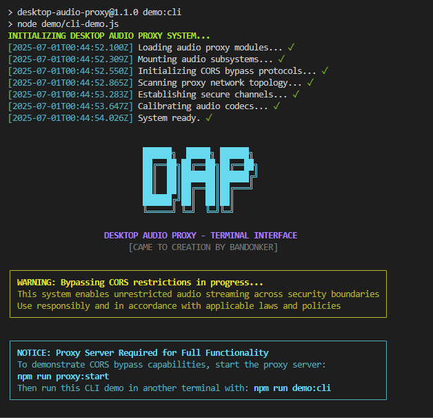 CLI Demo - Main Interface