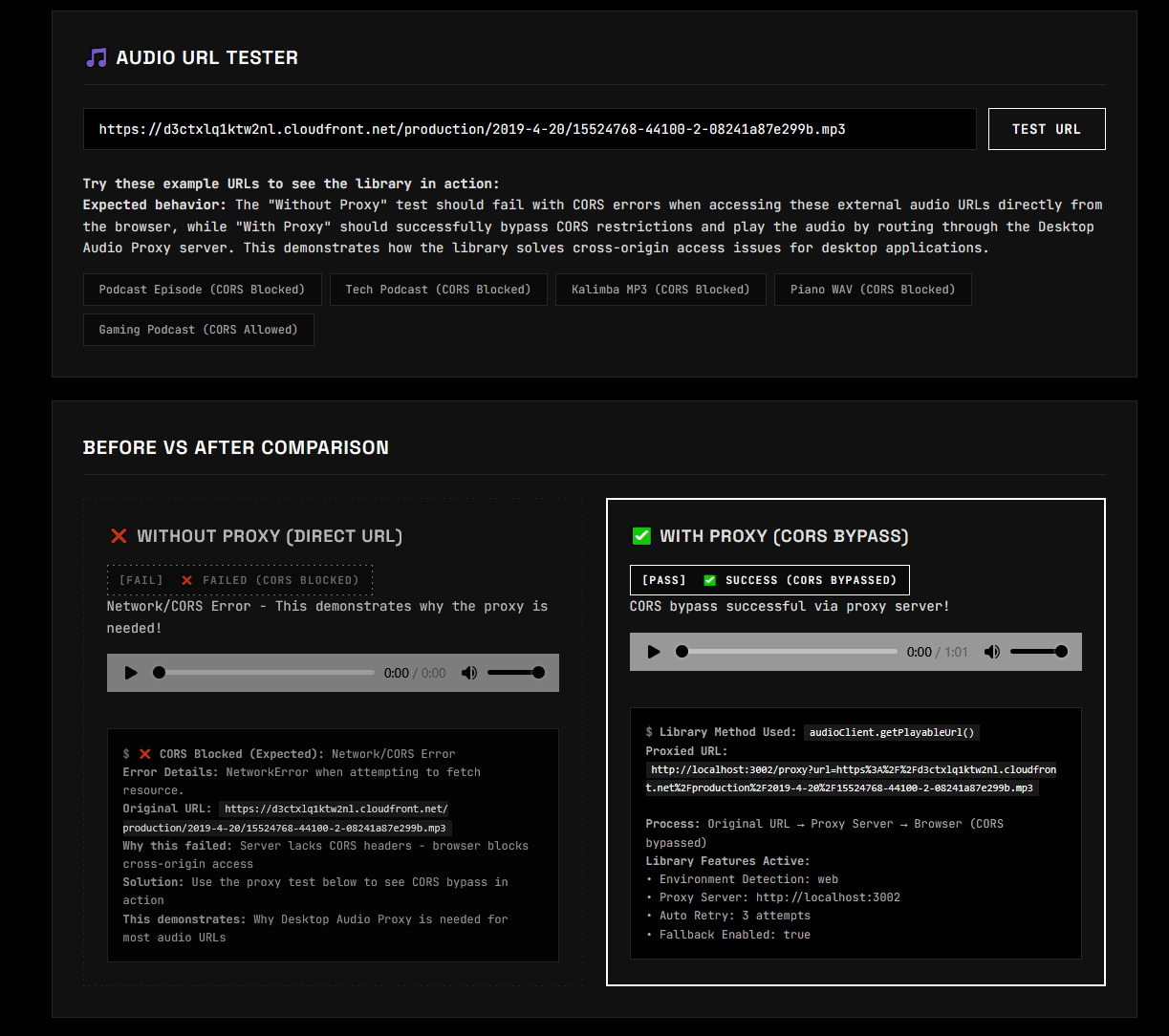 Web Demo - CORS Testing
