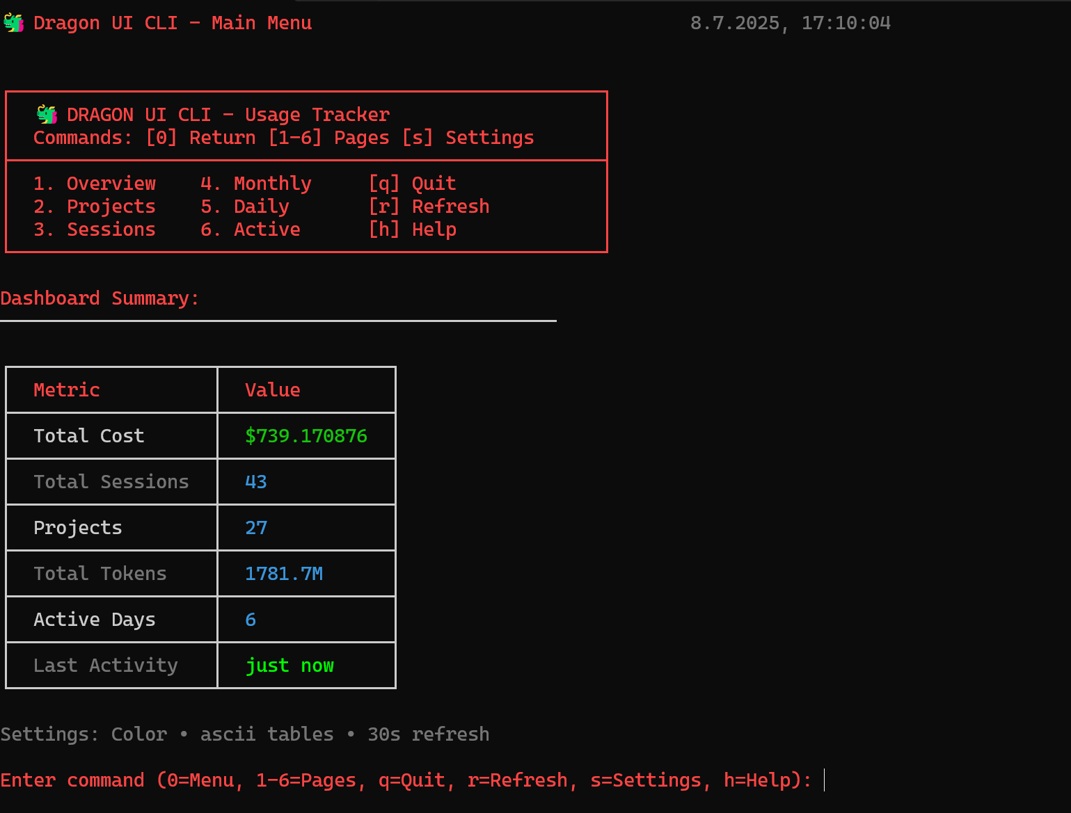 Dragon UI CLI Interface