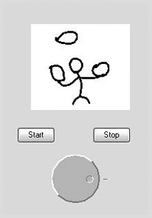 The Juggler with a dialable animation rate