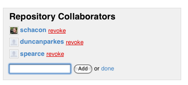 Figure 4-12. A list of collaborators on your project.