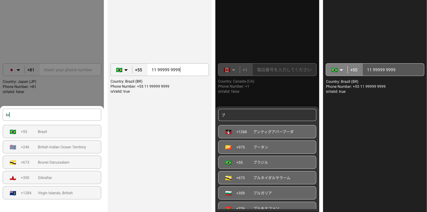 React Native International Phone Number Input Lib preview