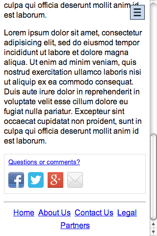 image of collapsed footer