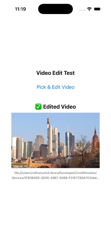1 — Video Edit Test, pick & edited output