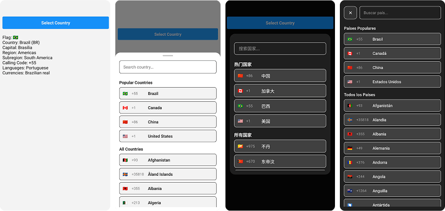 React Native International Phone Number Input Lib preview