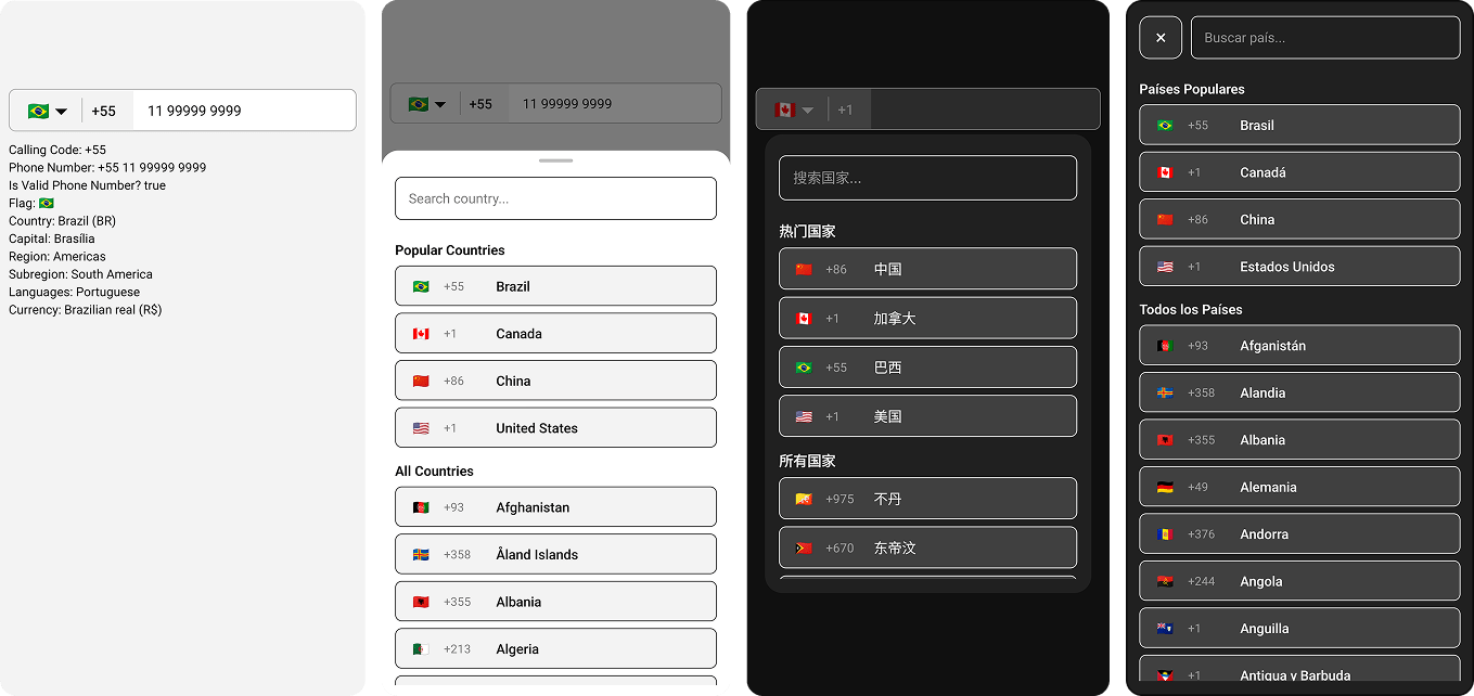 React Native International Phone Number Input Lib preview